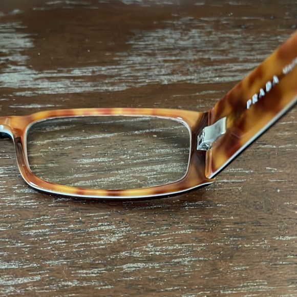Prada VPR 10F 701-101 brown rectangular eyeglasses - Picture 6 of 16